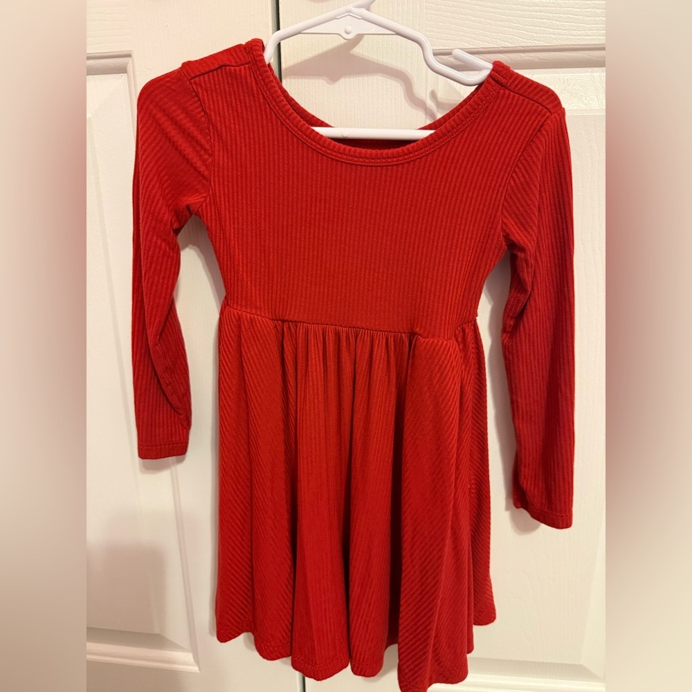 Little Sleepies Red ribbed dress